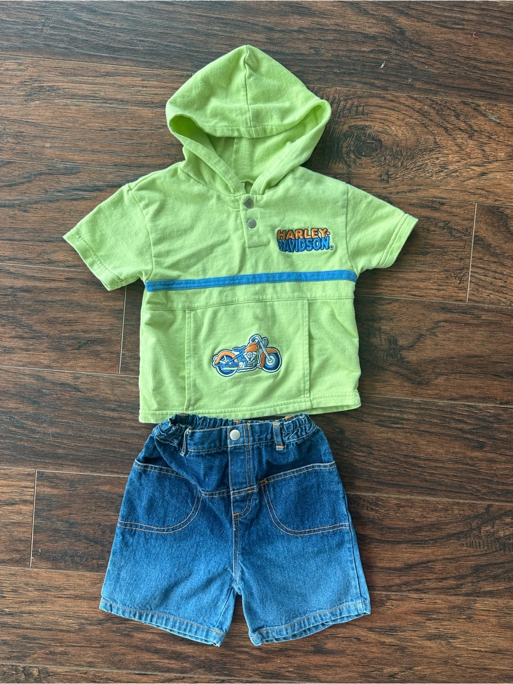 Harley-Davidson Lime Green Baby Hoodie with Logo Tag